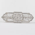 Art Deco 14K White Gold Diamond Filigree Brooch