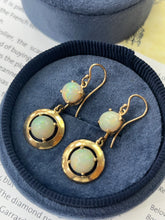 Load image into Gallery viewer, Vintage 14K yellow Gold Opal Dangling Earrings
