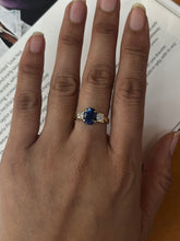 Load image into Gallery viewer, Vintage 14k Yellow Gold Sapphire &amp; Diamond Ring, Engagement Ring.
