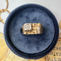 Vintage 14K Yellow Gold Brick Wall Diamond Band