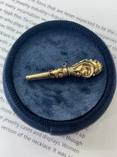 Load image into Gallery viewer, Antique 14K Yellow Gold Pocket Watch Key Charm Pendant.
