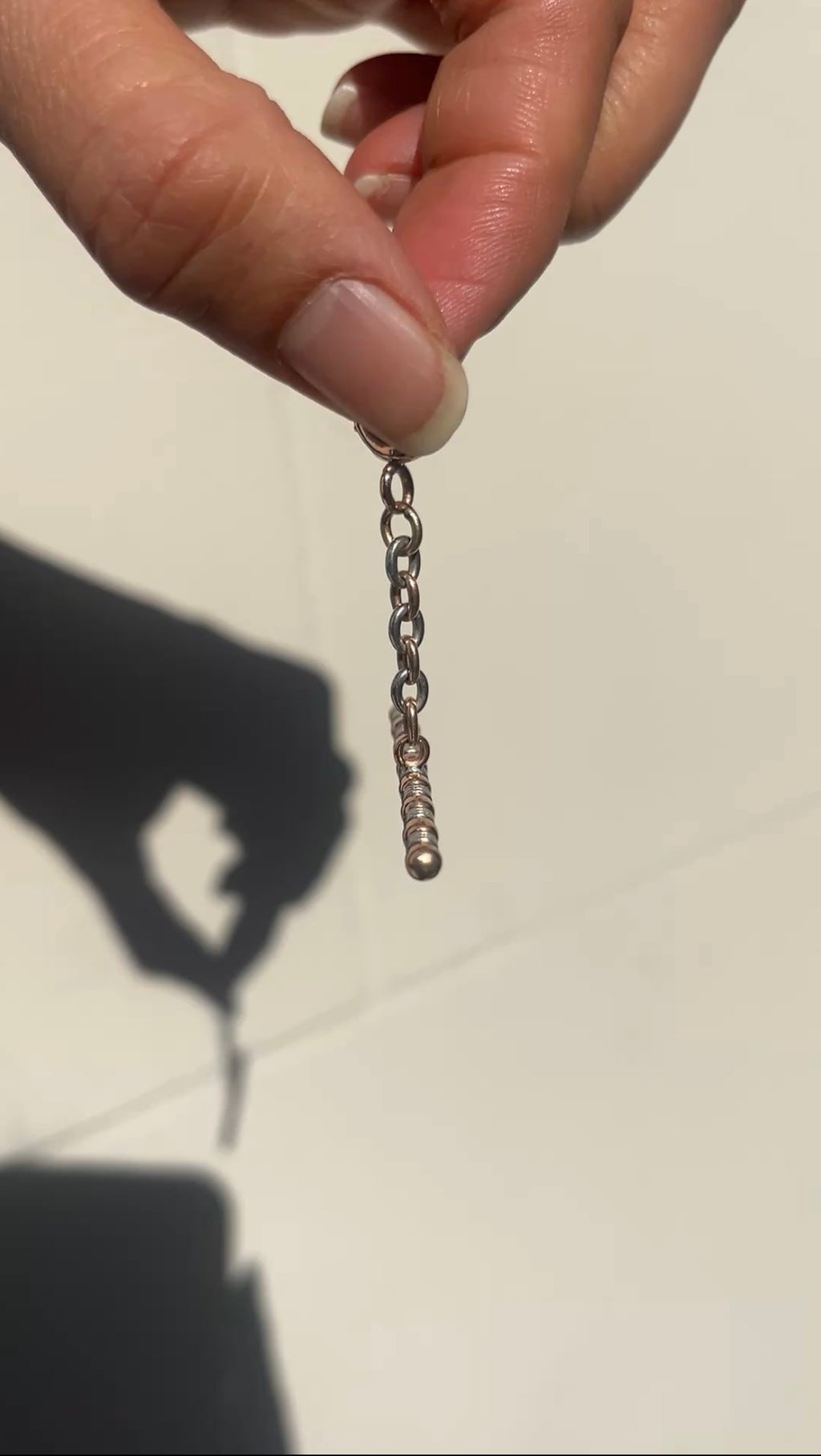 Antique 14K Rose Gold & Platinum T - Bar Extension / Charm Holder