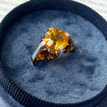 Architectural Dome Citrine & Diamond In 14K Yellow & White Gold Ring