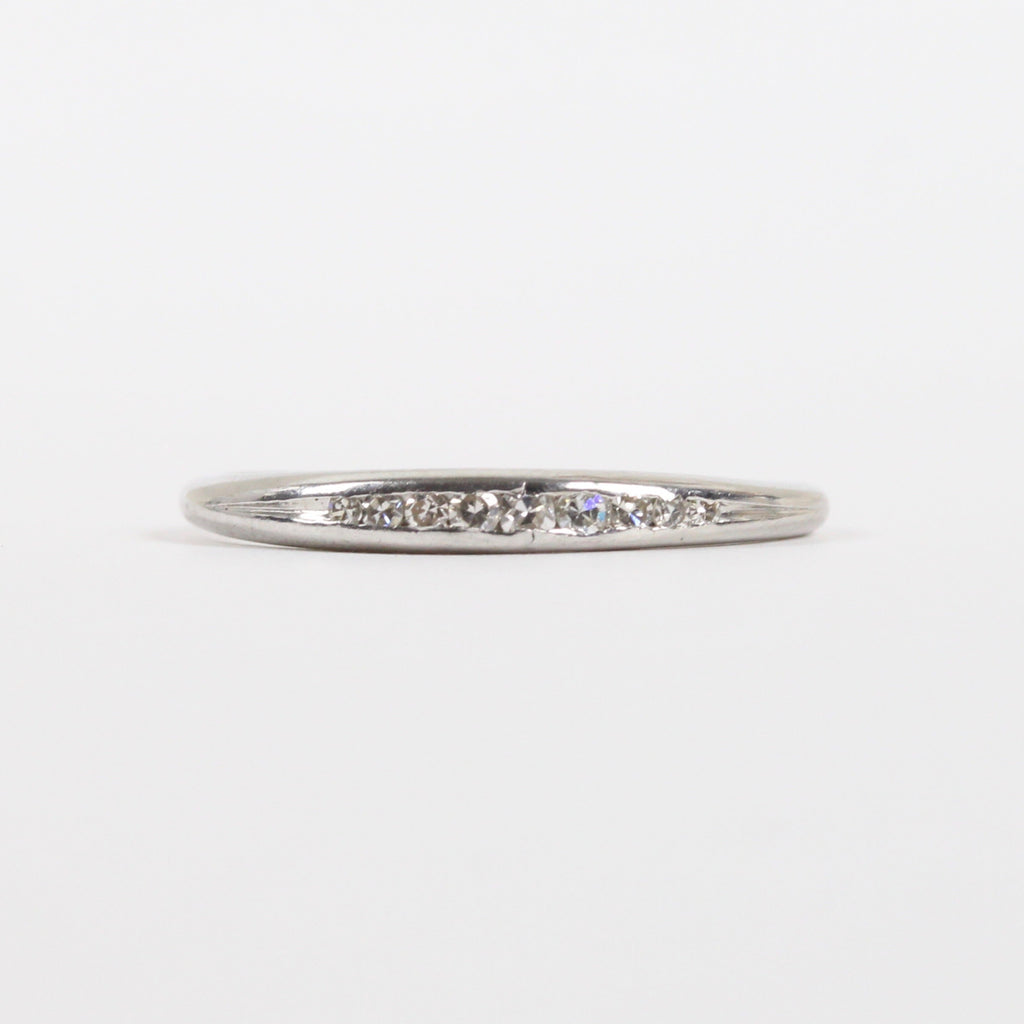 Vintage Platinum Diamond Wedding Band