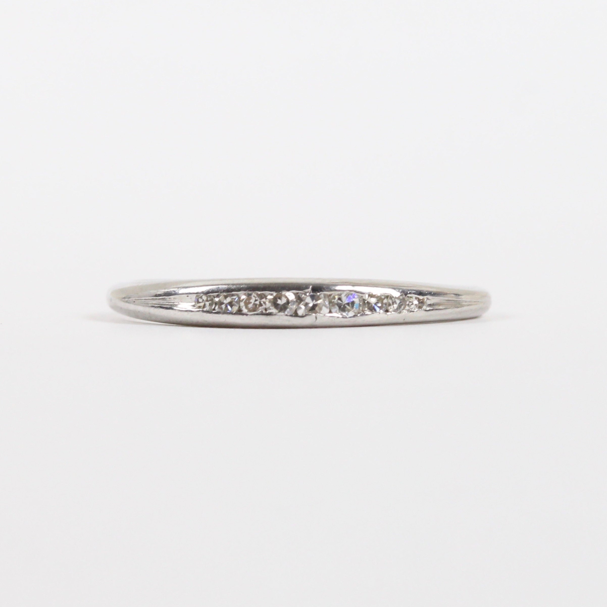 Vintage Platinum Diamond Wedding Band