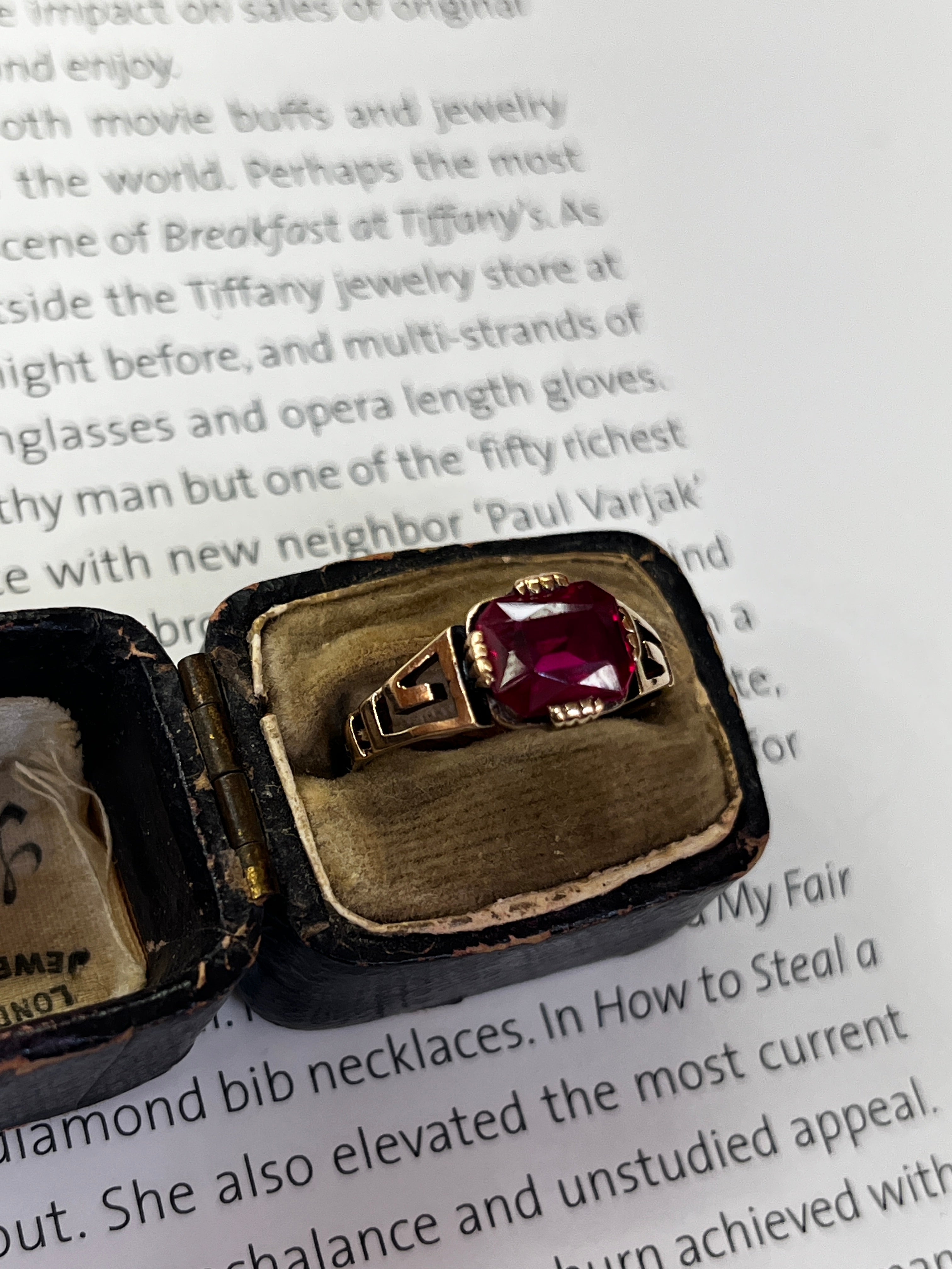 Antique Red Stone In 10K Rose Gold Ring