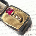 Antique Red Stone In 10K Rose Gold Ring