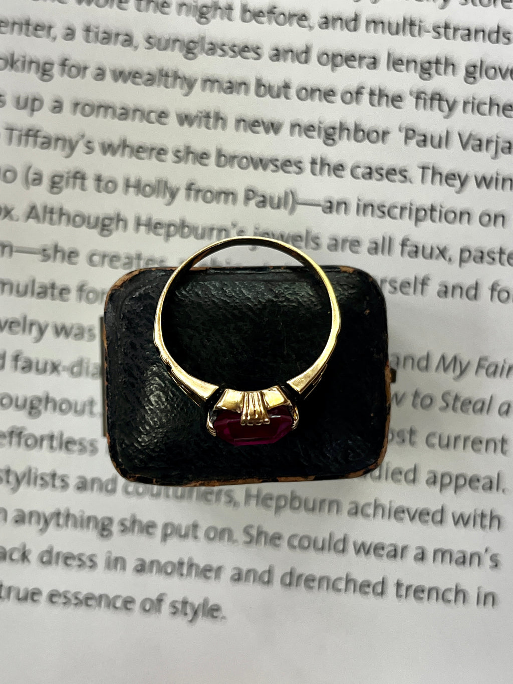 Antique Red Stone In 10K Rose Gold Ring