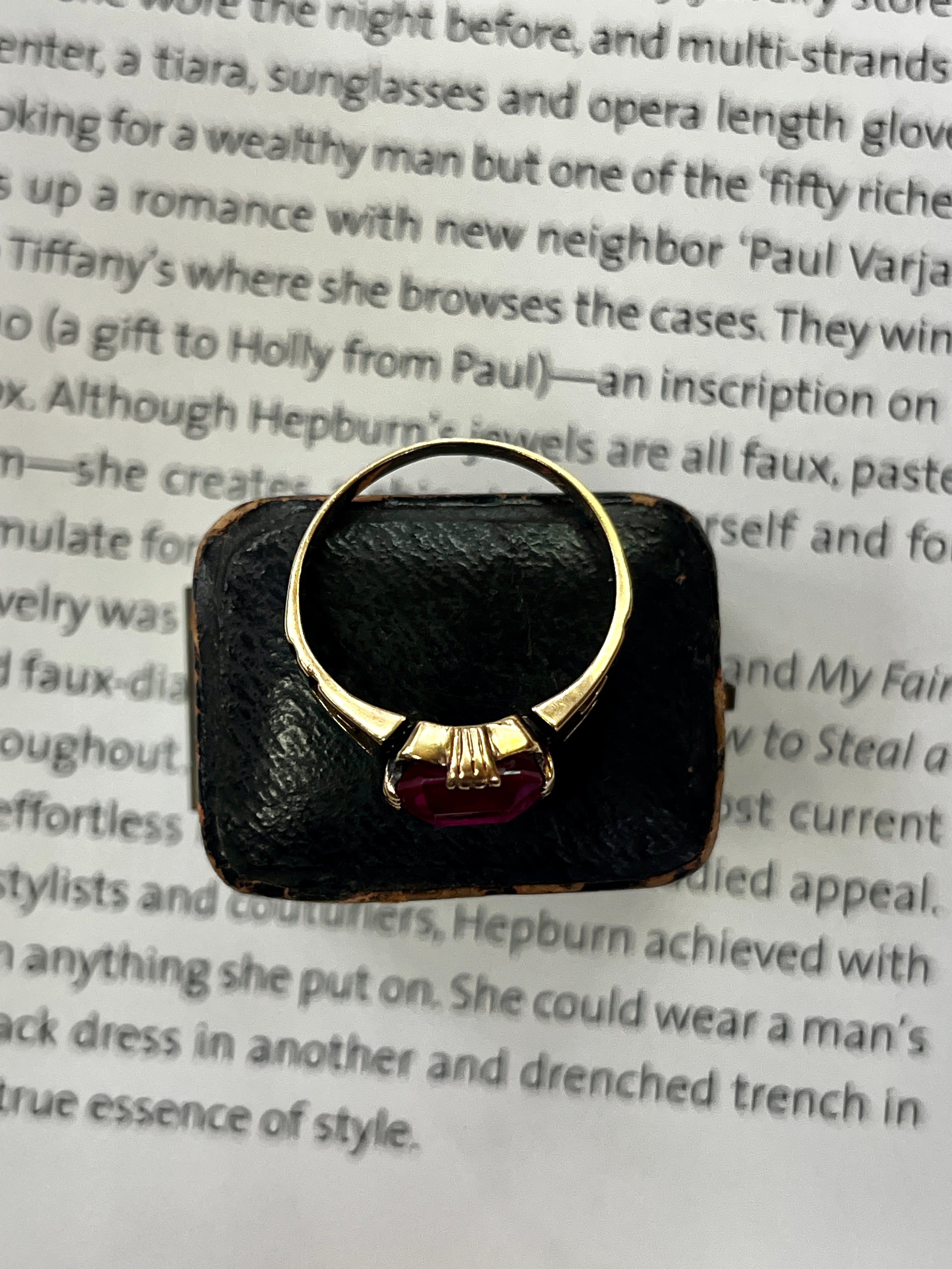Antique Red Stone In 10K Rose Gold Ring