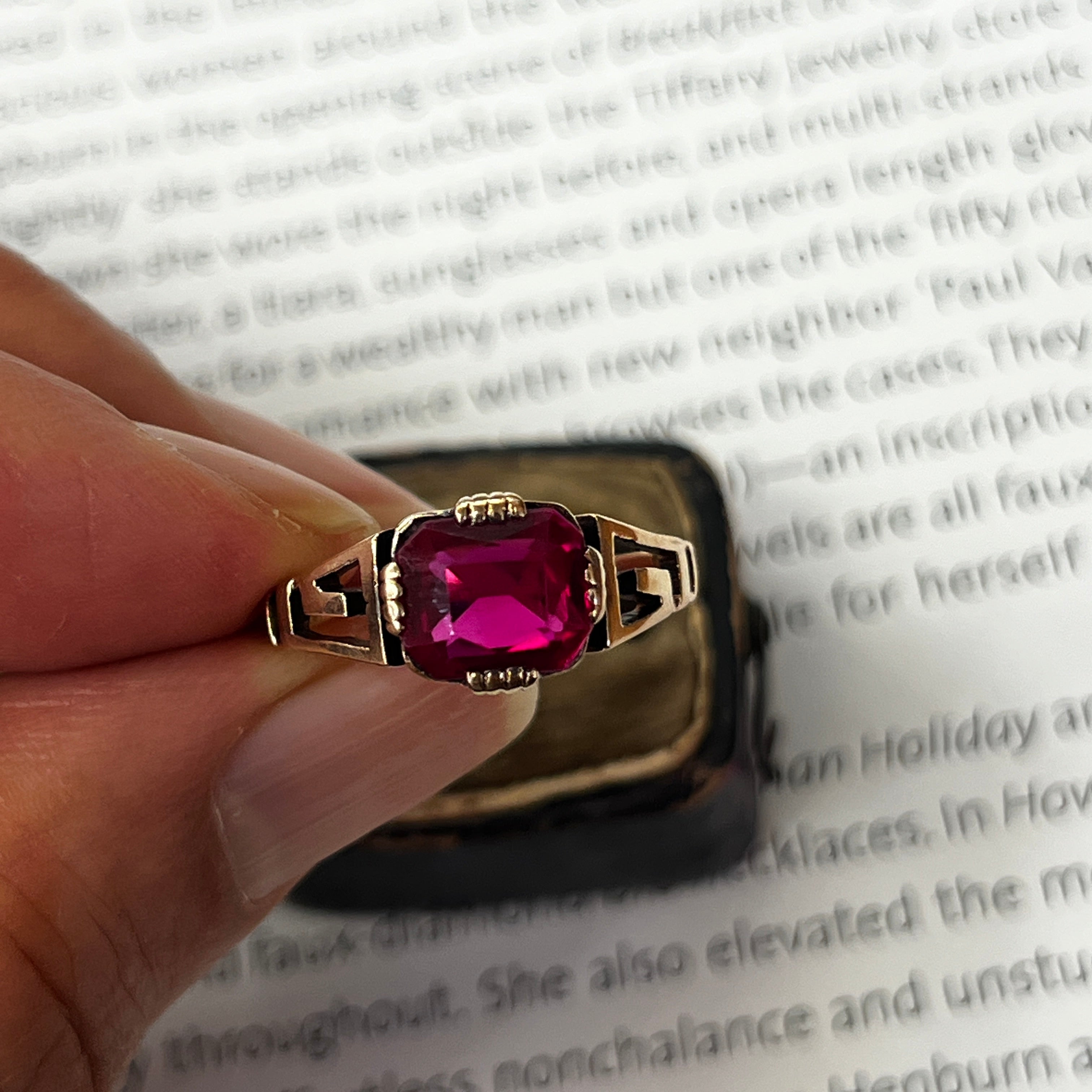 Antique Red Stone In 10K Rose Gold Ring