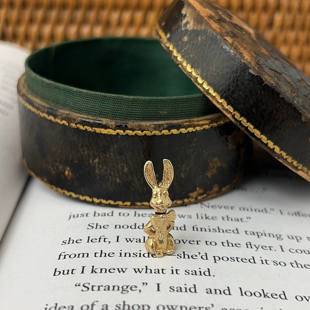 Adorable 14k Yellow Gold Bunny Rabbit Charm