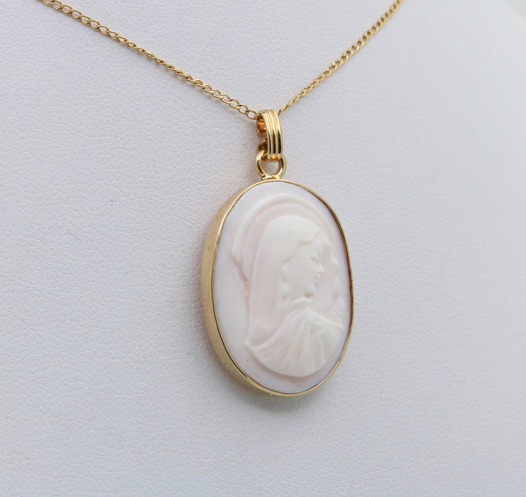 Vintage Mary Cameo Pendant Necklace