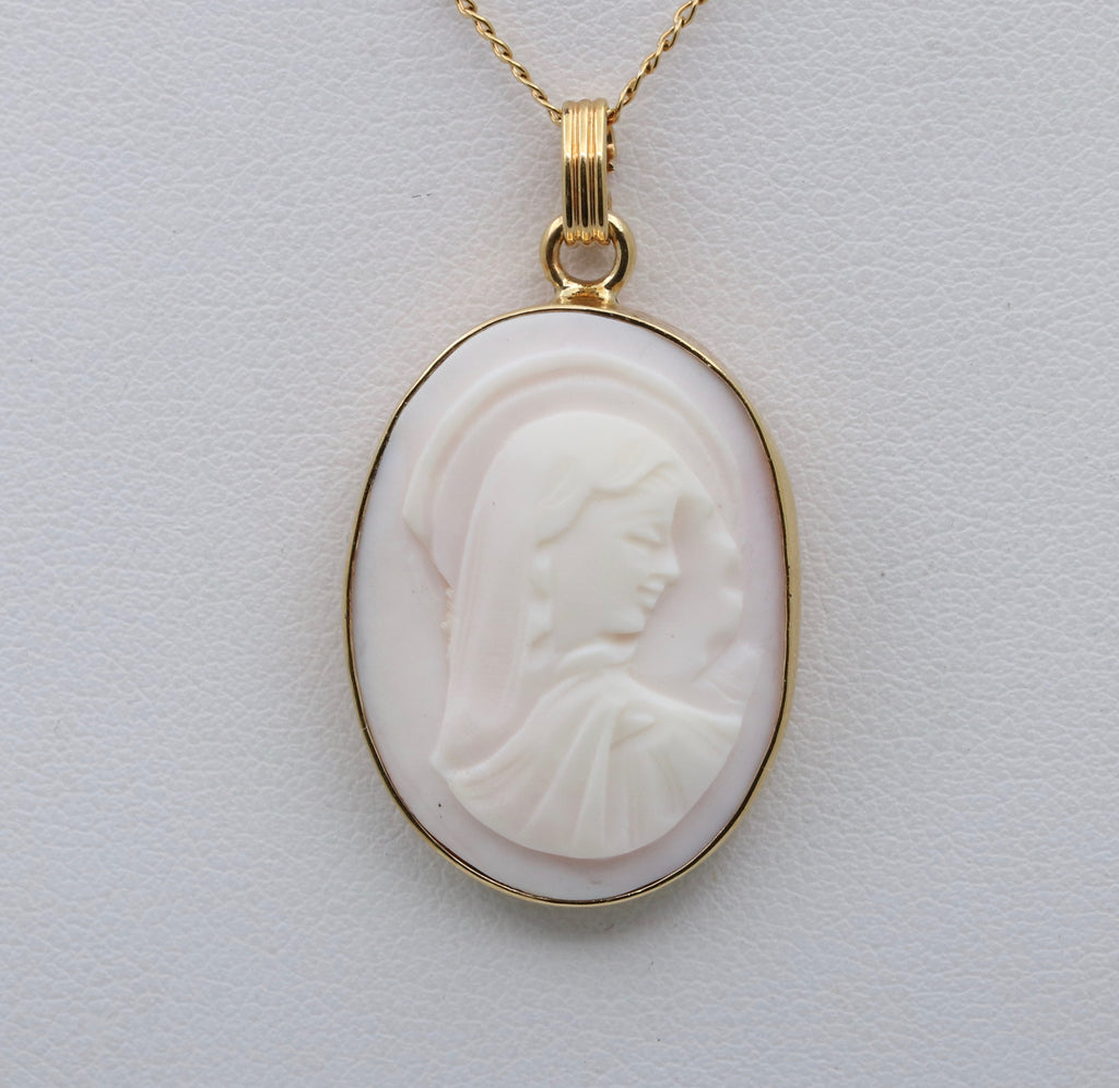 Vintage Mary Cameo Pendant Necklace