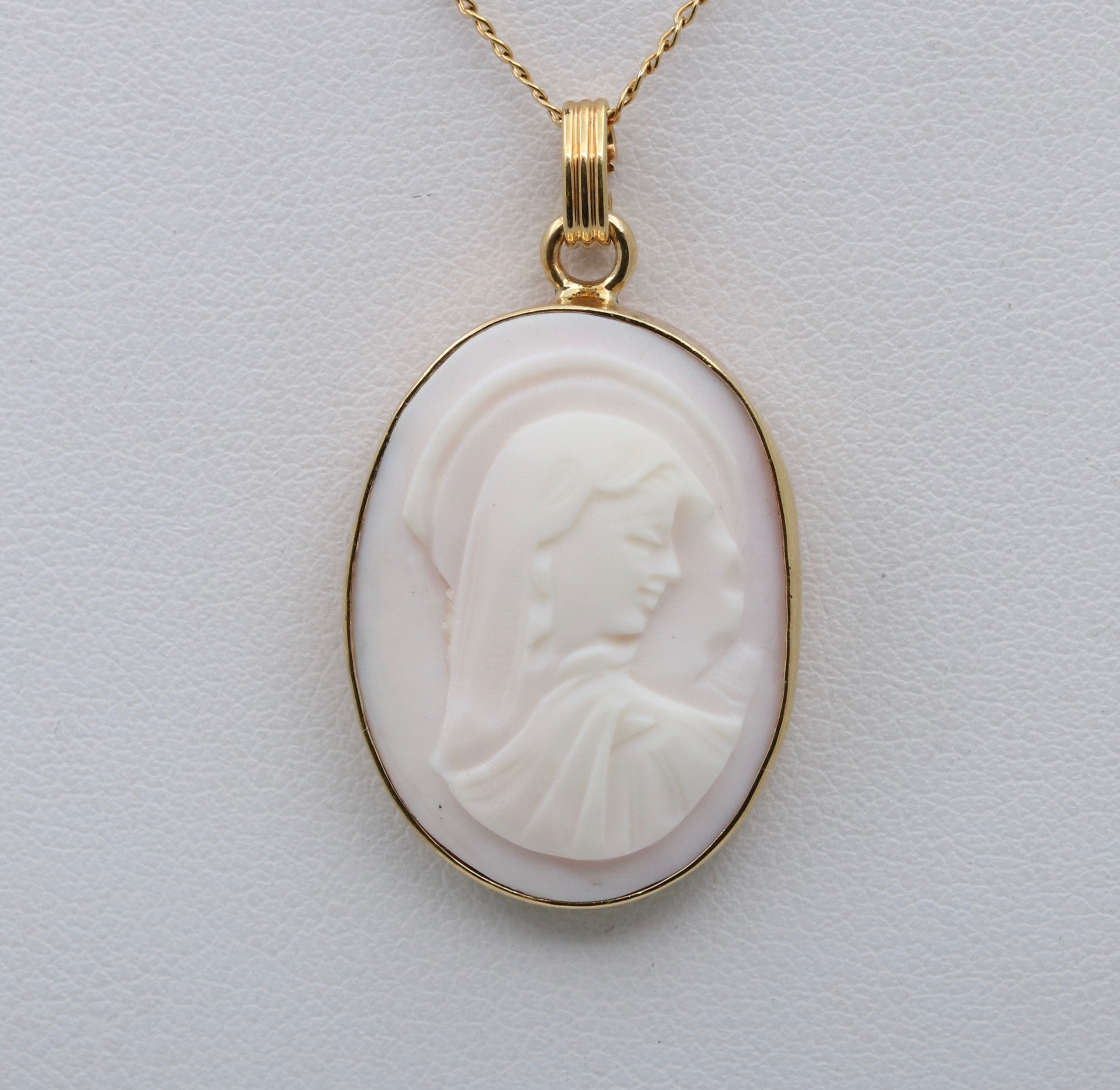Vintage Mary Cameo Pendant Necklace