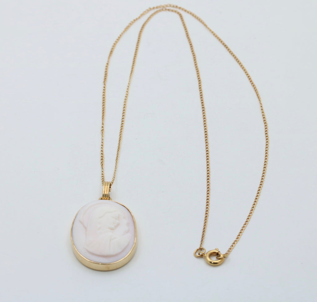 Vintage Mary Cameo Pendant Necklace