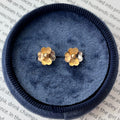 Vintage 14K Two Tone Gold Flower Studs