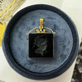 Vintage Intaglio Carved Carnelian 14K Yellow Gold Pendant