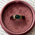Vintage Three Stones Cabochon Emerald, Ruby And Sapphire 14K Yellow Gold Ring