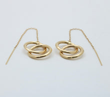 Load image into Gallery viewer, Minimalized 14K Yellow Gold Infinity Threader Earrings
