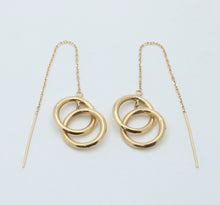 Load image into Gallery viewer, Minimalized 14K Yellow Gold Infinity Threader Earrings
