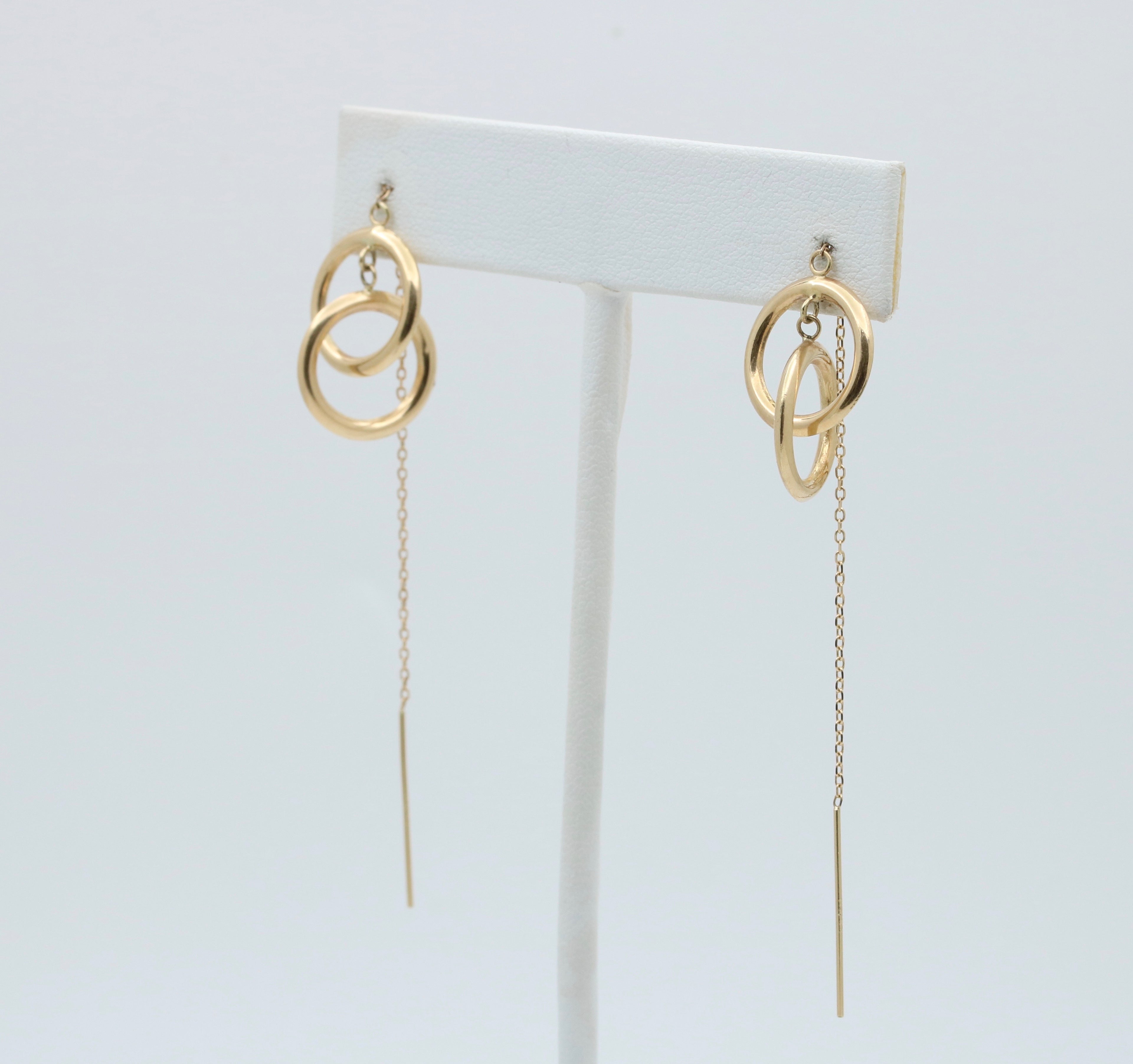 Minimalized 14K Yellow Gold Infinity Threader Earrings