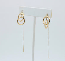 Load image into Gallery viewer, Minimalized 14K Yellow Gold Infinity Threader Earrings
