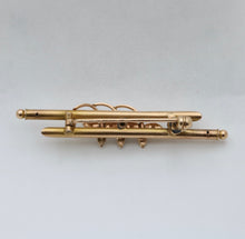 Load image into Gallery viewer, Antique 14K Yellow Gold Seed Pearl Three Clover Bar Pin
