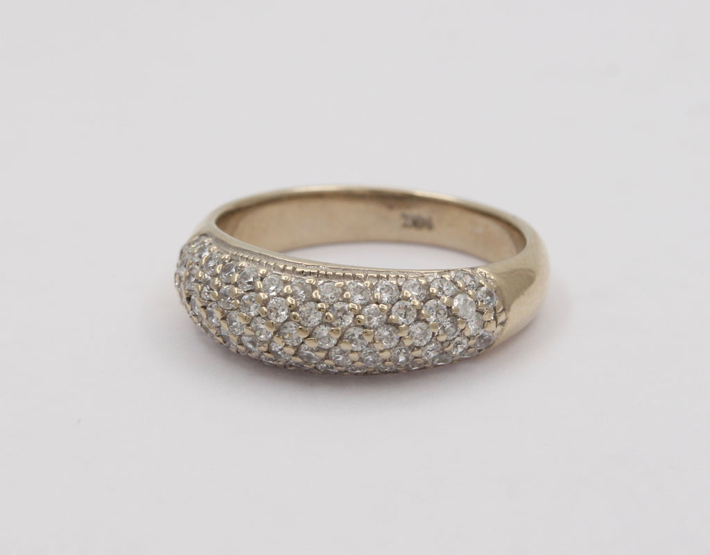 Vintage 14K White Gold Diamond Pave Band