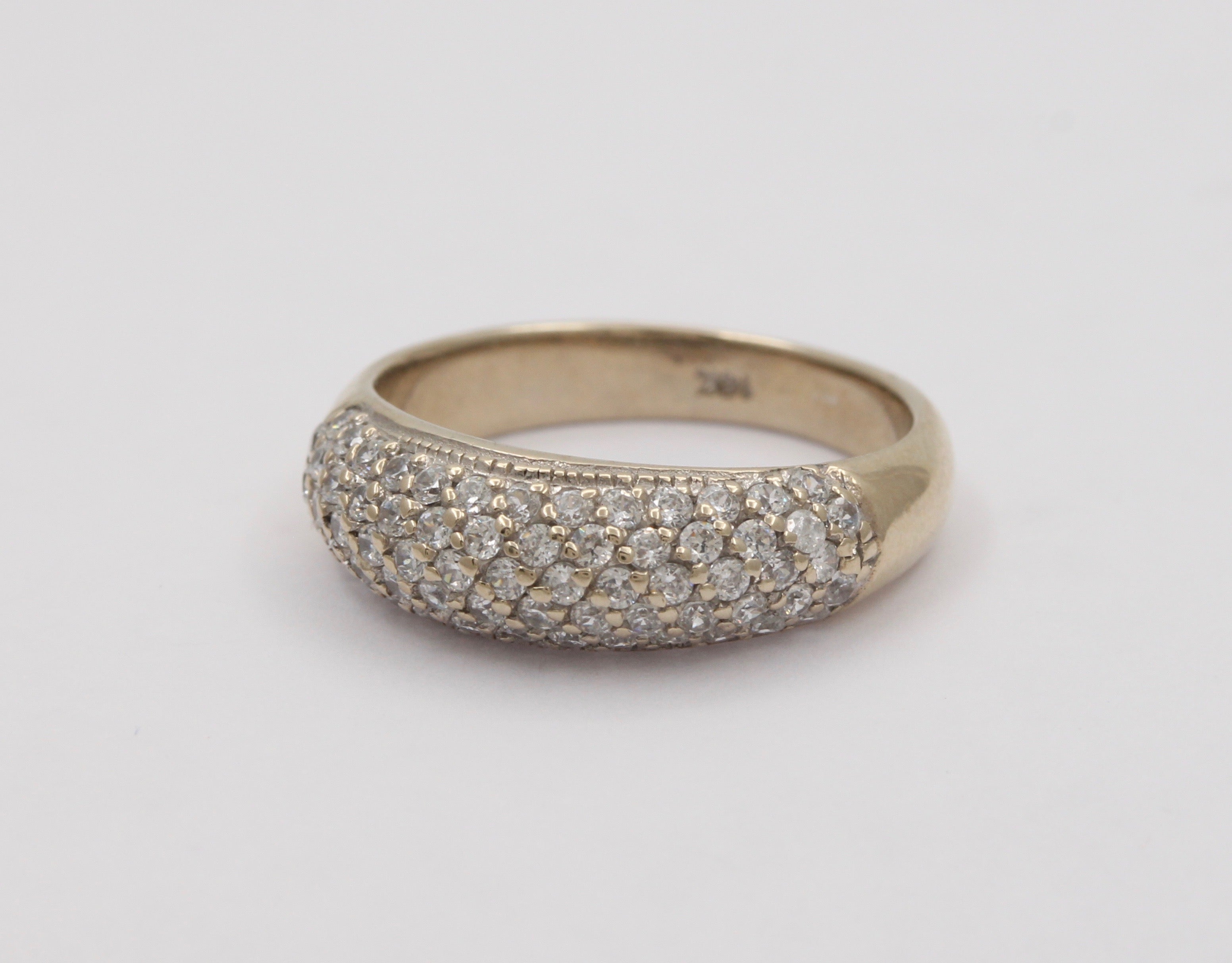 Vintage 14K White Gold Diamond Pave Band
