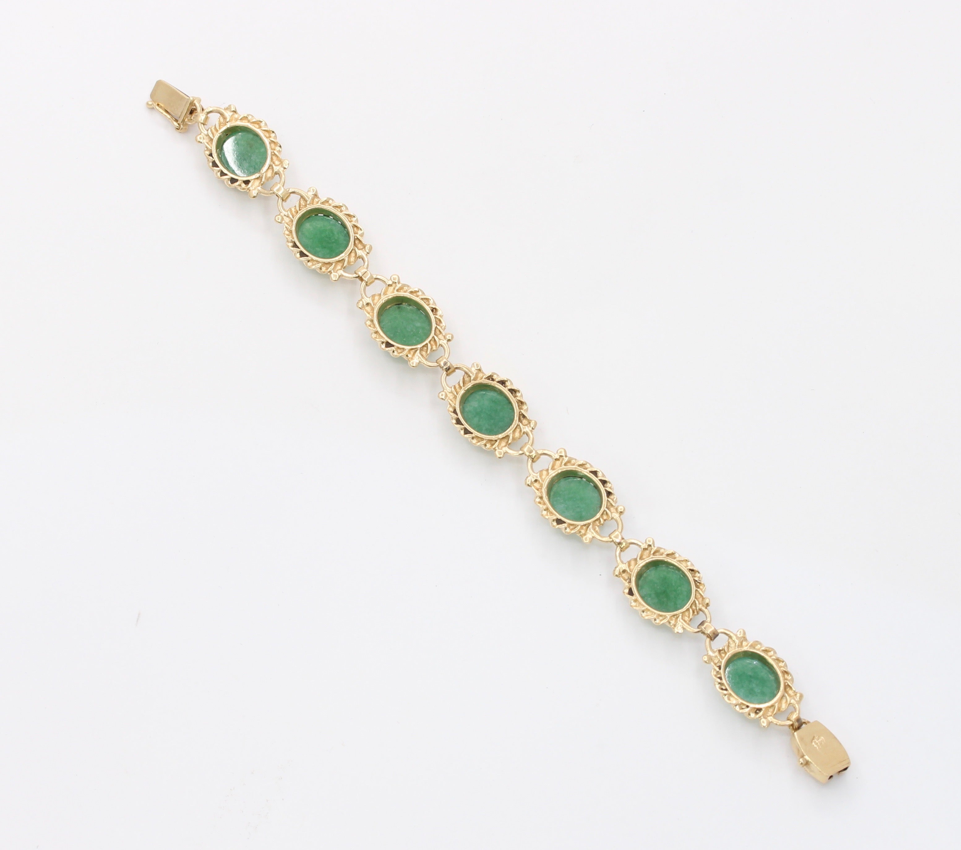 Beautiful Vintage Aventurine 14K Yellow Gold Bracelet