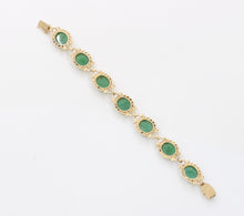 Load image into Gallery viewer, Beautiful Vintage Aventurine 14K Yellow Gold Bracelet
