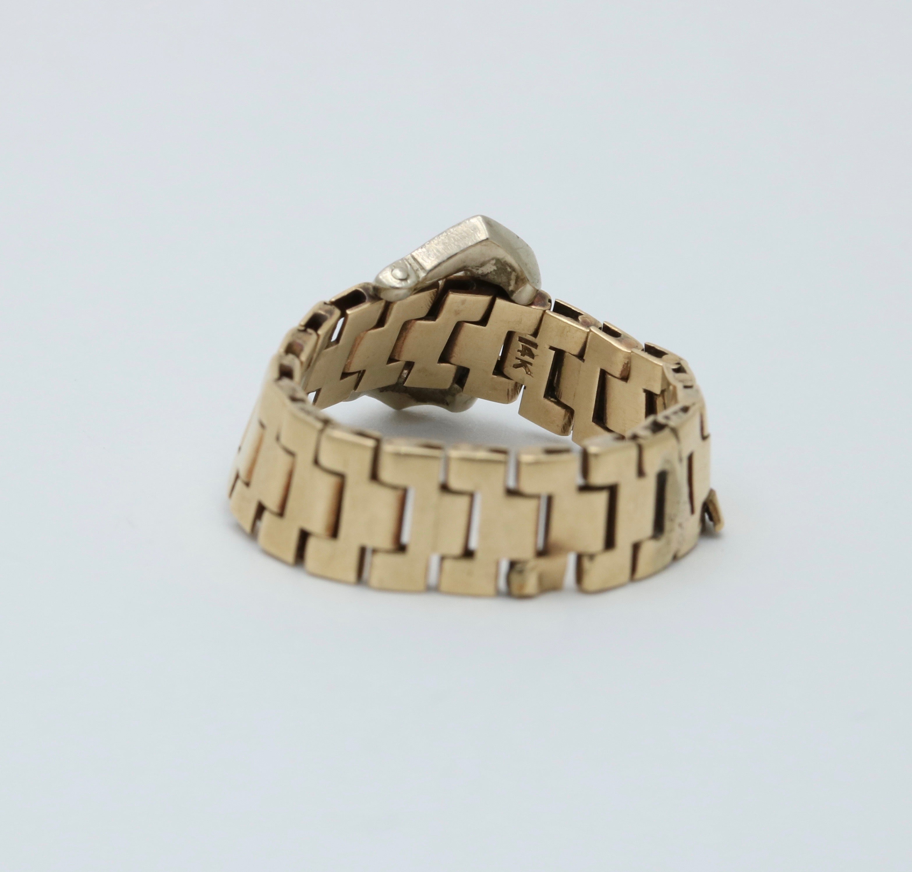 Vintage 14K Yellow Gold Ruby Buckle Band