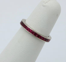 Load image into Gallery viewer, Vintage Ruby 14K White Gold Eternity Band Size 6
