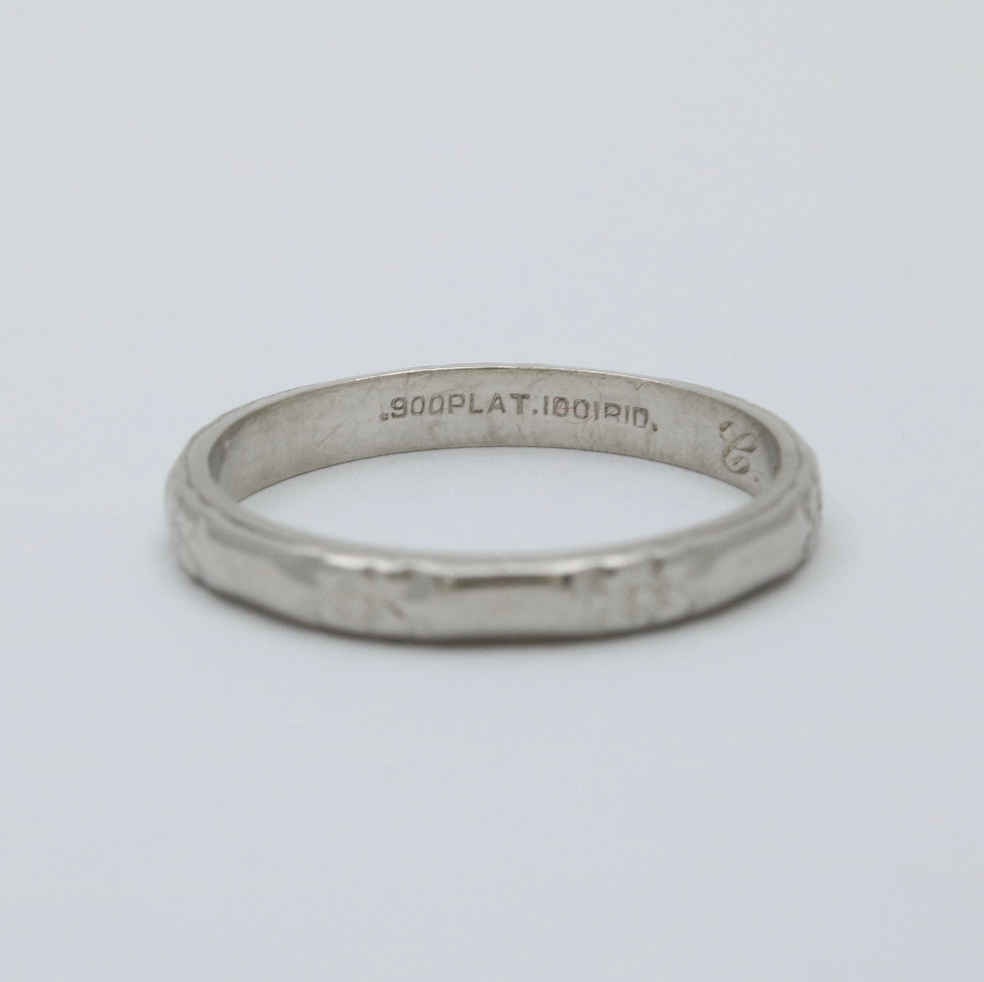 Vintage Orange Blossom Flower Platinum Wedding Band