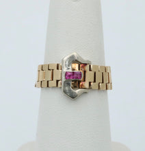 Load image into Gallery viewer, Vintage 14K Yellow Gold Ruby Buckle Band
