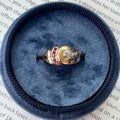 Vintage Retro 14K Rose Gold Diamond & Ruby Ring