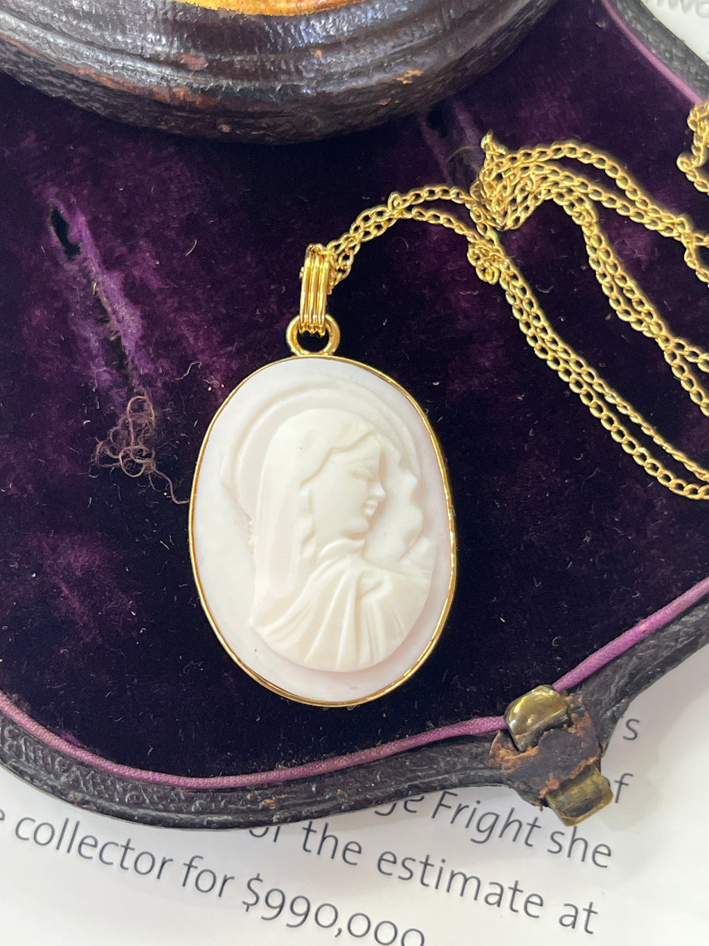 Vintage Mary Cameo Pendant Necklace