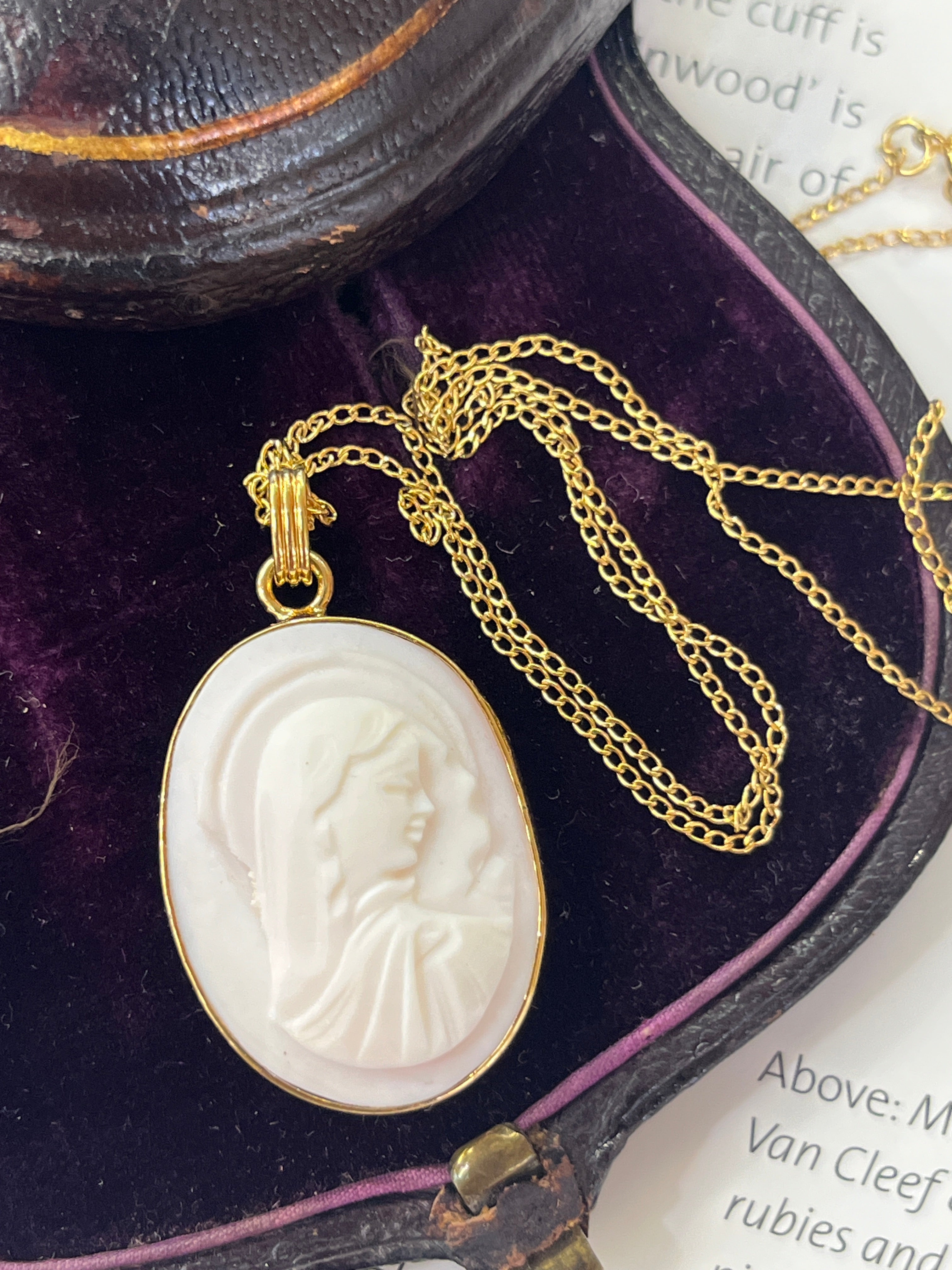Vintage Mary Cameo Pendant Necklace