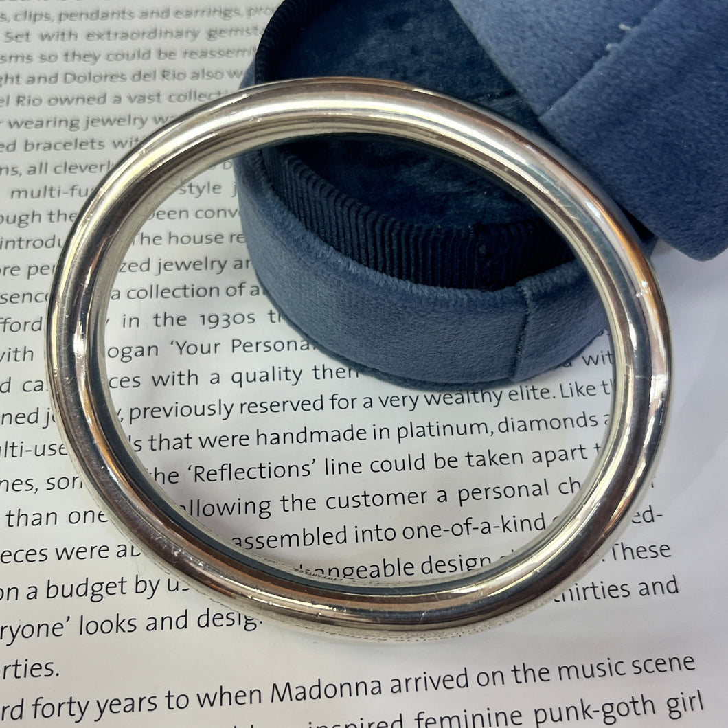 Tiffany & Co Sterling Silver Round Tube Oval Classic Bangle