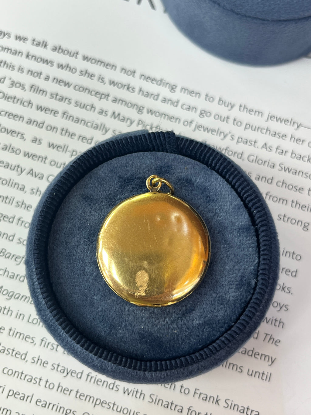 Art Deco 18K Yellow Gold Greek Key Enamel Diamond Locket Pendant