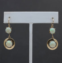 Load image into Gallery viewer, Vintage 14K yellow Gold Opal Dangling Earrings
