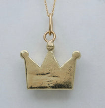 Load image into Gallery viewer, Vintage 10K Yellow Gold Diamond Crown Pendant
