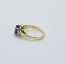 Load image into Gallery viewer, Vintage 14k Yellow Gold Sapphire &amp; Diamond Ring, Engagement Ring.
