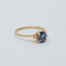 Load image into Gallery viewer, Vintage 14K Yellow Gold Sapphire &amp; Diamond Ring, Engagement Ring
