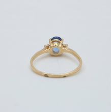 Load image into Gallery viewer, Vintage 14K Yellow Gold Sapphire &amp; Diamond Ring, Engagement Ring
