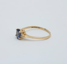 Load image into Gallery viewer, Vintage 14K Yellow Gold Sapphire &amp; Diamond Ring, Engagement Ring
