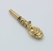 Load image into Gallery viewer, Antique 14K Yellow Gold Pocket Watch Key Charm Pendant.
