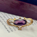 Art Nouveau 10K Gold Forget Me Not Brooch. Pin