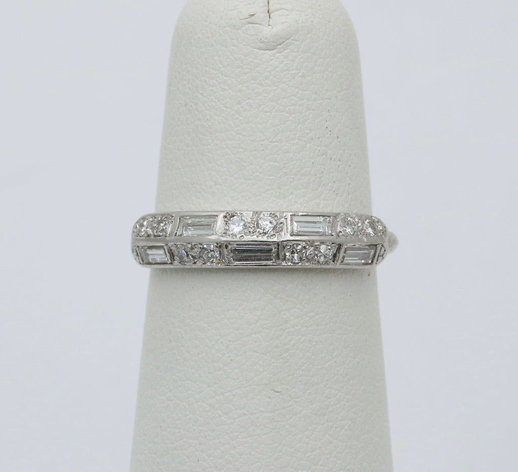 Antique Art Deco Platinum Diamond Band