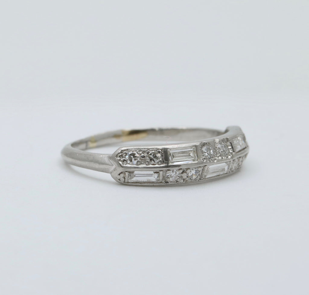 Antique Art Deco Platinum Diamond Band